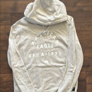 American Eagle Outfitters Gray Hoodie Sweater for Men